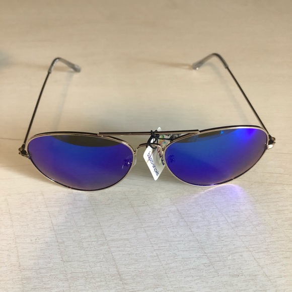 Classic Aviator Sunglasses Metal Frame Royal Blue - Picture 2 of 4